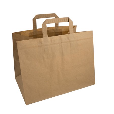 Bolsa Papel Reciclado 250 U. kraft  32+22x25 Cm. - Proveedor Lavandería Industrial