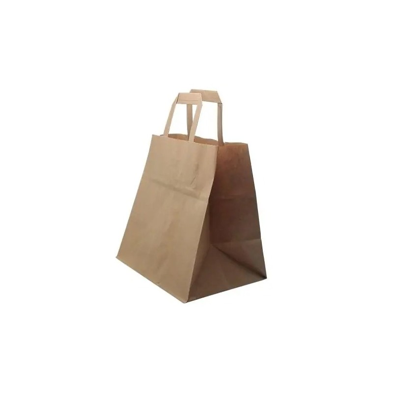 Bolsa Papel Reciclado 250 U. kraft  26+18x25 Cm. - Proveedor Lavandería Industrial