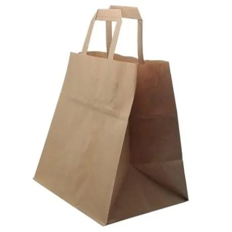 Bolsa Papel Reciclado 250 U. kraft  26+18x25 Cm. - Proveedor Lavandería Industrial