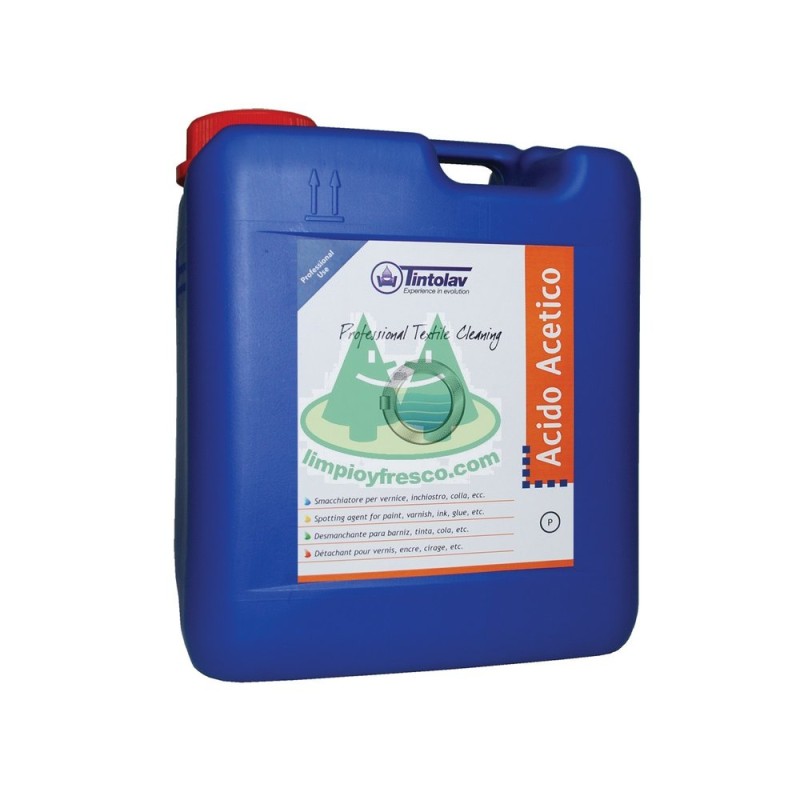 Acido Acético 5 Kg -Fija los colores en los lavado - Proveedor Lavandería Industrial