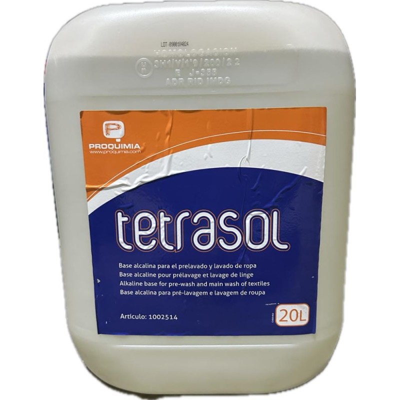 Detergente Base Alcalino Tetrasol 20 L. - Proveedor Lavandería Industrial