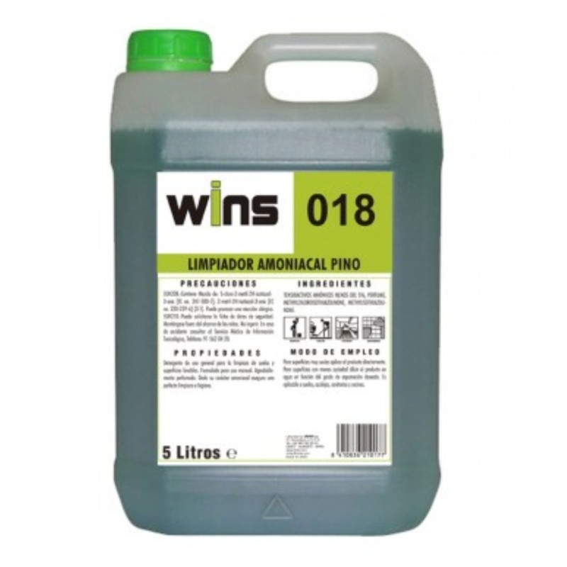 Fregasuelos Amoniacal Pino 018 Wins 5 L. - Proveedor Lavandería Industrial