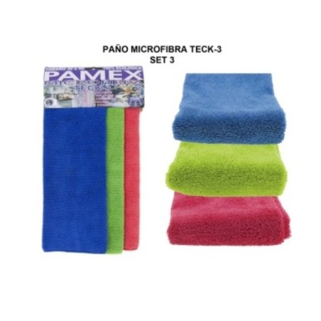 Paño Microfibra Multiusos 30x40 Teck Pack 3 color - Proveedor Lavandería Industrial