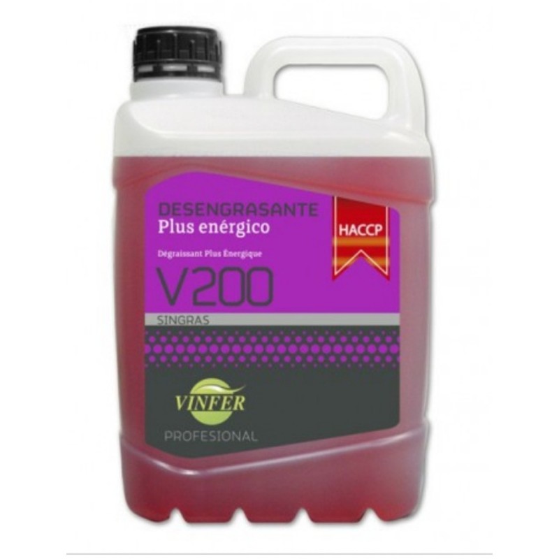 Desengrasante Plus Energico V200 5 L. - Proveedor Lavandería Industrial