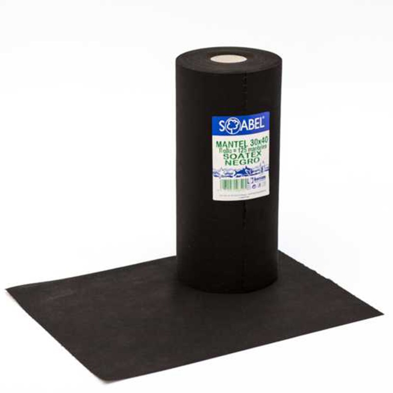 Mantel Barra 30x40 Soatex Negro Rollo Precort 125S - Proveedor Lavandería Industrial