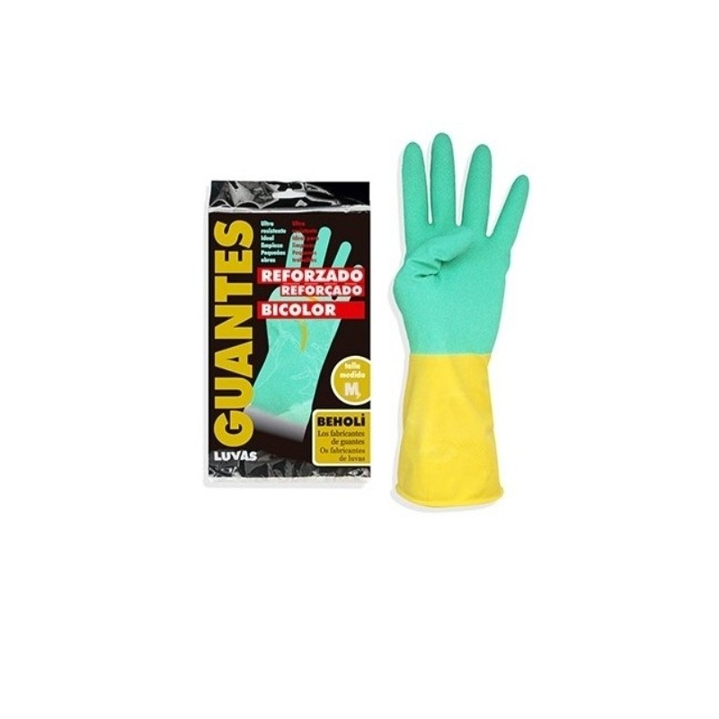 Guantes latex bicolor reforzado talla XL - Proveedor Lavandería Industrial