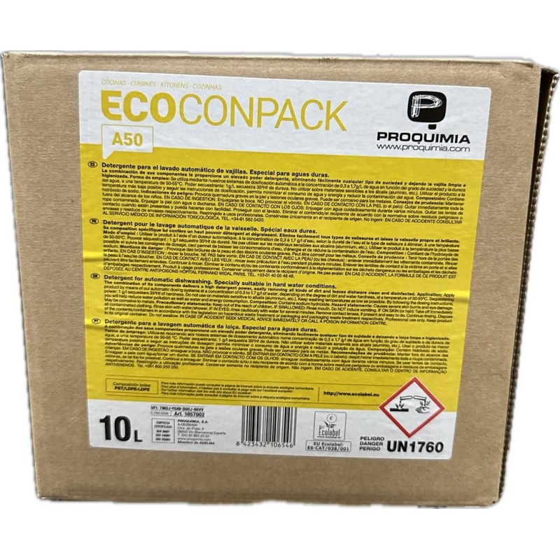 Lavavajillas Ecoconpack Aguas Duras A50 10 L. - Proveedor Lavandería Industrial