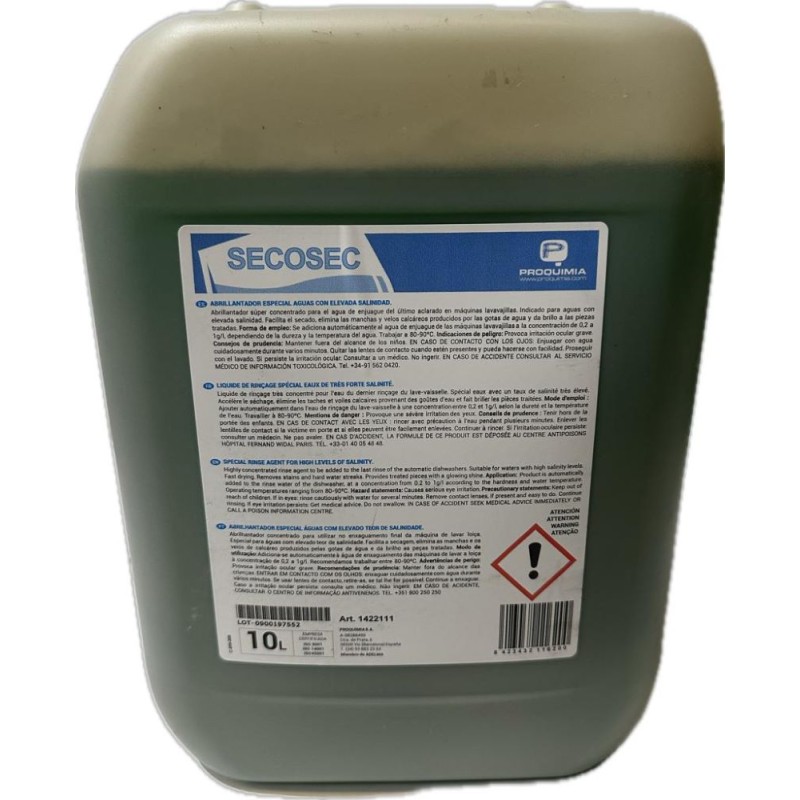 Abrillantador Secosec 10 L. - Proveedor Lavandería Industrial