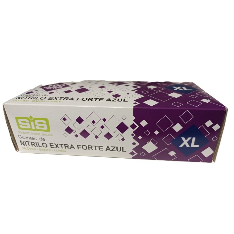 Guantes Nitrilo Azul Extra Forte XL - Proveedor Lavandería Industrial