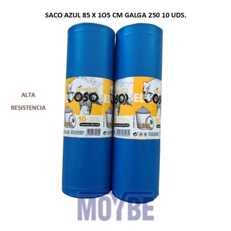 B.Basura Azul Resitente 85x105 G250 10R/15Caja - Proveedor Lavandería Industrial