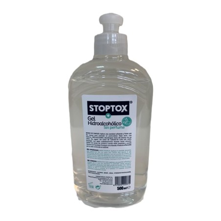 Gel Hidroalcohólico STOPTOX 500ml. (sin perfume) - Proveedor Lavandería Industrial