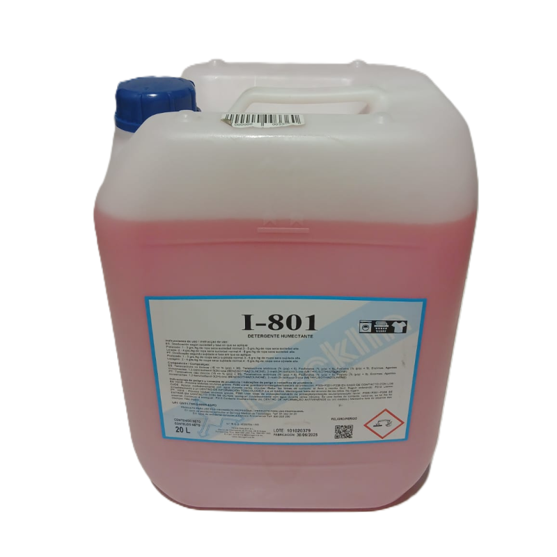 Detergente Humectante Enzimático 20L I-801 - Proveedor Lavandería Industrial