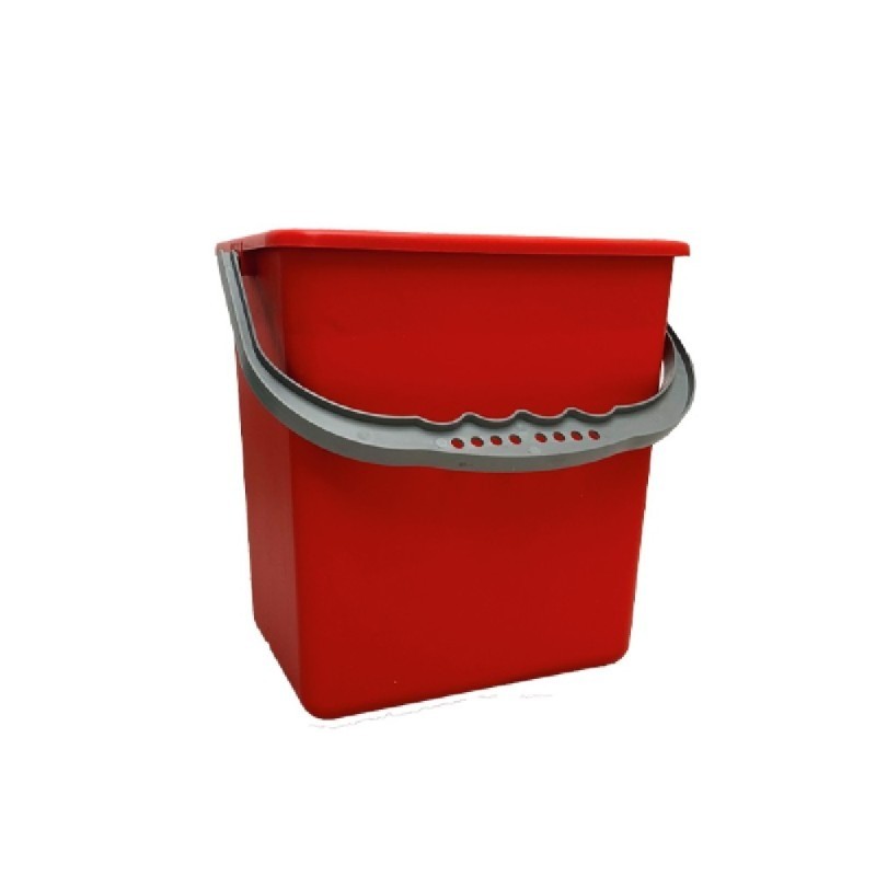 Cubo Cuadrado Rojo 6 L - Proveedor Lavandería Industrial