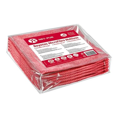 Bayeta Microfibra 35x38 CM Terry Roja 5Ud - Proveedor Lavandería Industrial