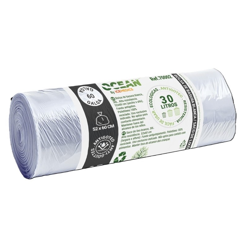 B.Basura Blanca 52x60 G60 25R/40Caja - Proveedor Lavandería Industrial