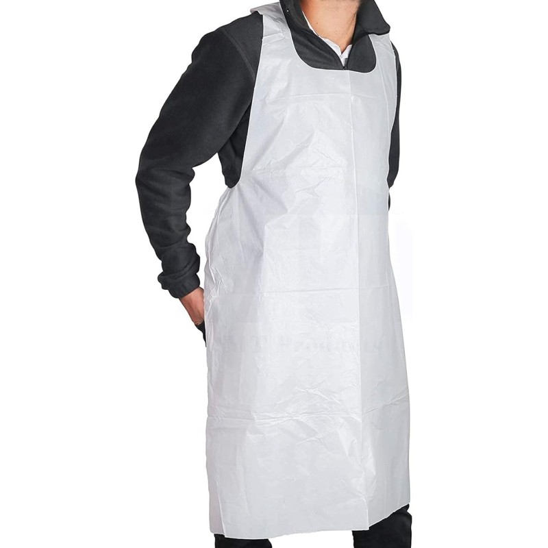 Delantal Desechable Blanco Poliet 60×1,05 100Ud - Proveedor Lavandería Industrial