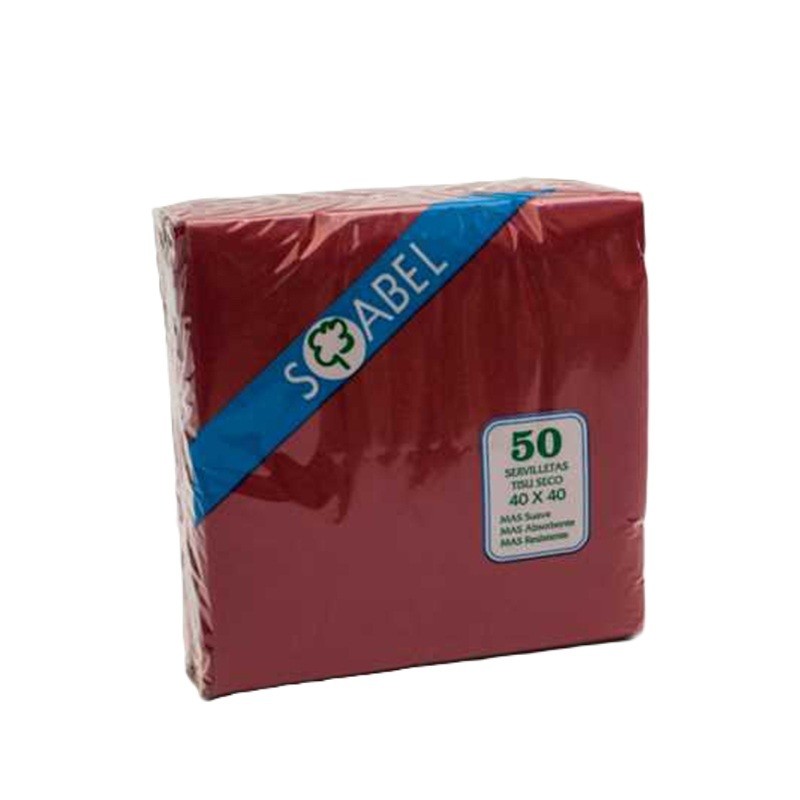 SERVILLETAS TISU SECO 40X40 BURDEOS (500ud/caja) - Proveedor Lavandería Industrial