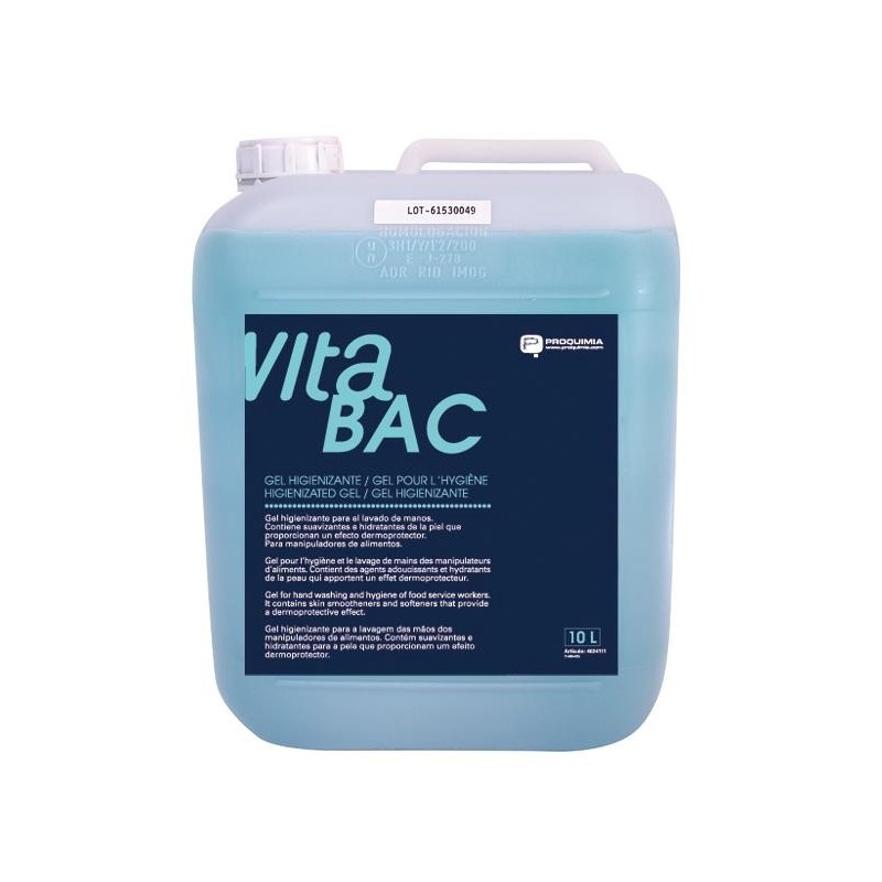 Gel Desinfectante VitaBac 10L - Proveedor Lavandería Industrial