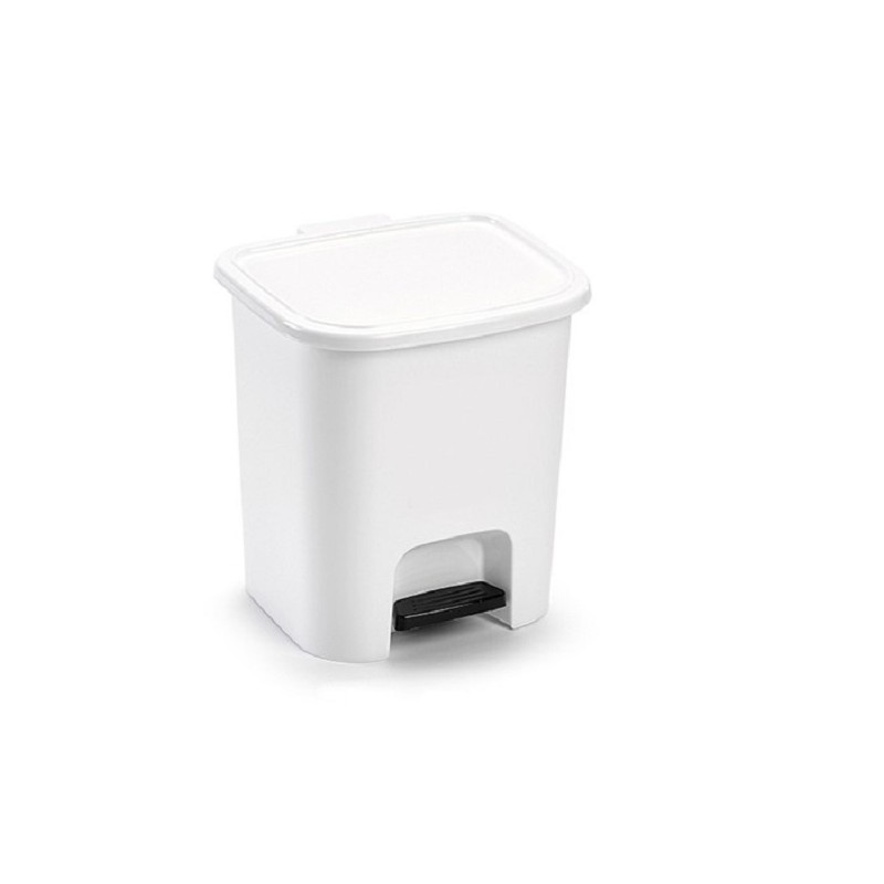 Papelera Plastico Cuadrada Tapa Pedal 8L - Proveedor Lavandería Industrial