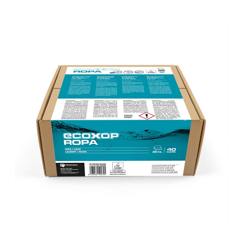 Detergente Enzimatico Ecoxop Ropa Caja 40 cápsulas - Proveedor Lavandería Industrial