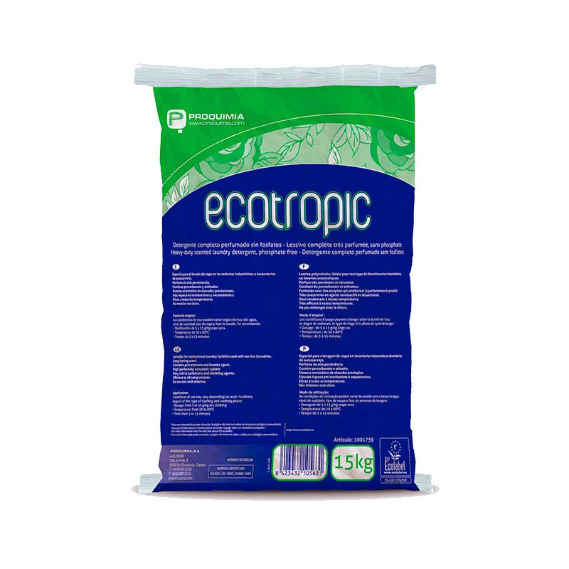 Detergente Atomizado, Enzimatico Ecotropic 15 Kg. - Proveedor Lavandería Industrial