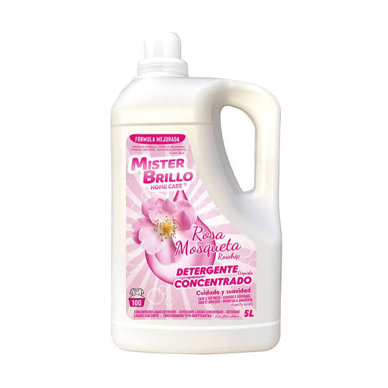 Detergente Mister Brillo Rosa Mosqueta 5 L. - Proveedor Lavandería Industrial