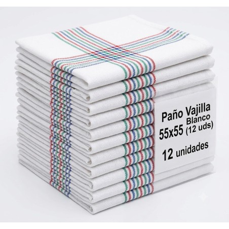 Paño Vajilla Blanco 55x55 (12 uds) - Proveedor Lavandería Industrial