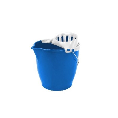 Cubo 13L Negro Asa Metal Con Escurridor  - Proveedor Lavandería Industrial