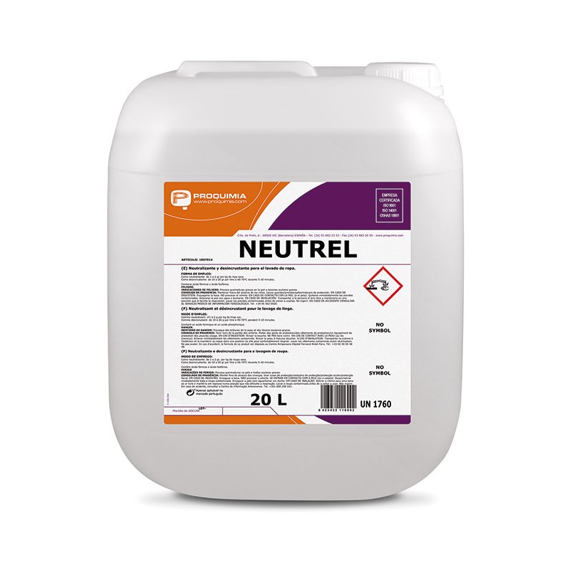 Neutralizante Y Desincrustante Neutrel 20L - Proveedor Lavandería Industrial