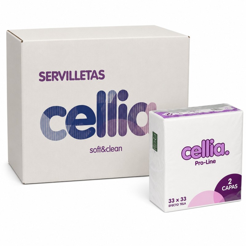 Servilleta Cellia 33x33 2 C Blanca 2100Ud