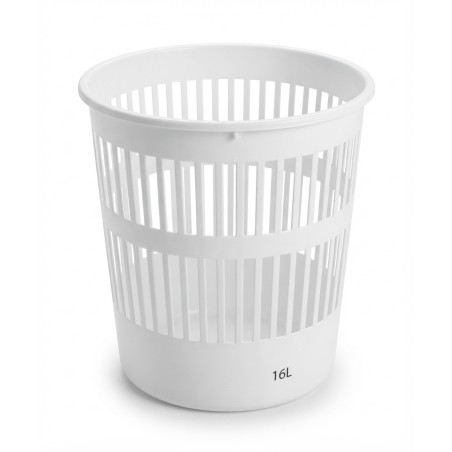 Papelera Plástico Rejilla Blanca 16L