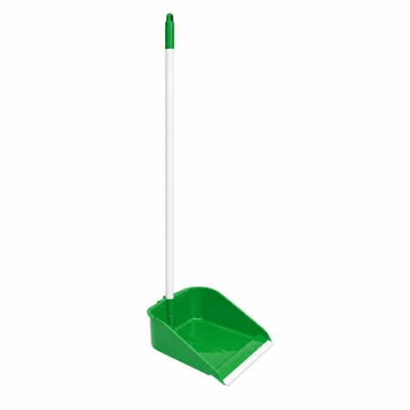 Recogedor Antivuelco Verde Palo Forrado 80Cm.