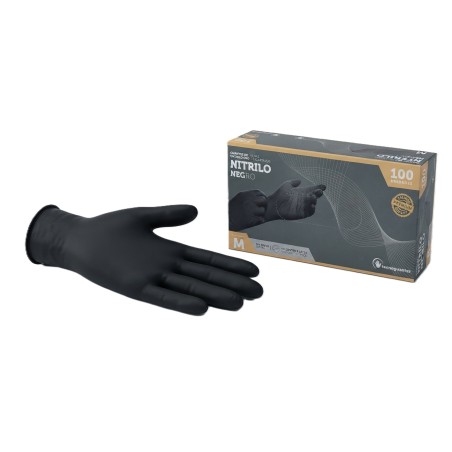 Guantes Nitrilo Negro Premium S/P Talla M.