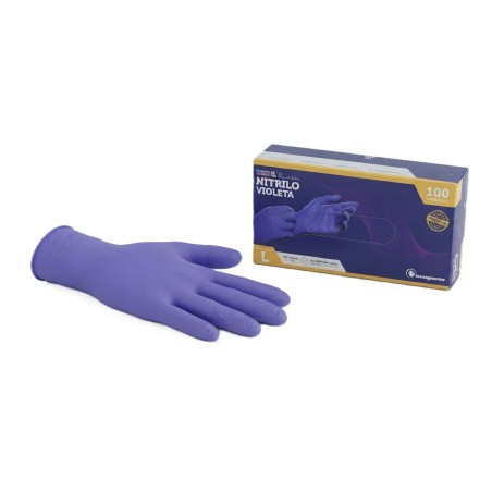 Guantes Nitrilo Premium Violeta S/P Talla L.