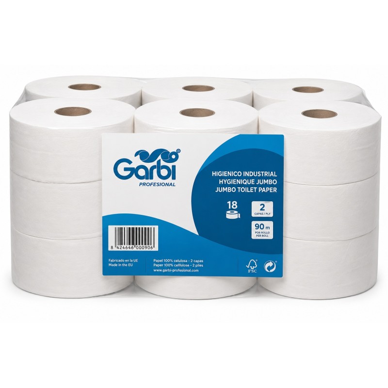 Papel Higiénico Industrial Garbi 18R 90M