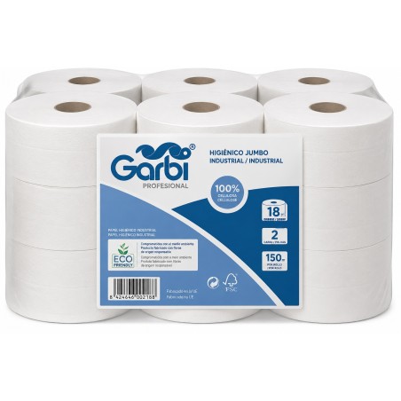 Papel Higiénico Industrial Garbi 18R 150M