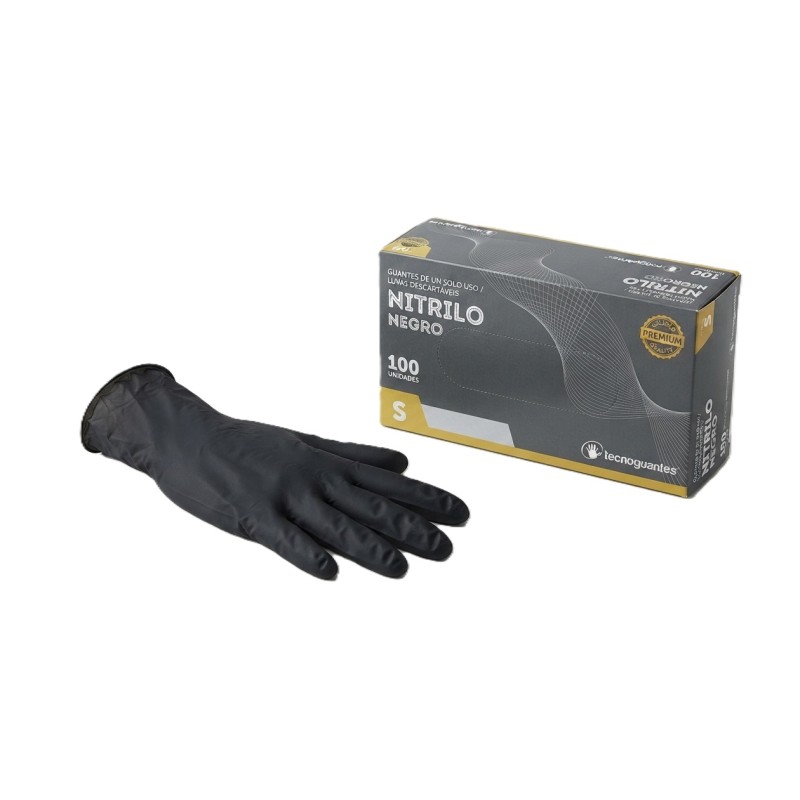 Guantes Nitrilo Negro Premium S/P Talla S.
