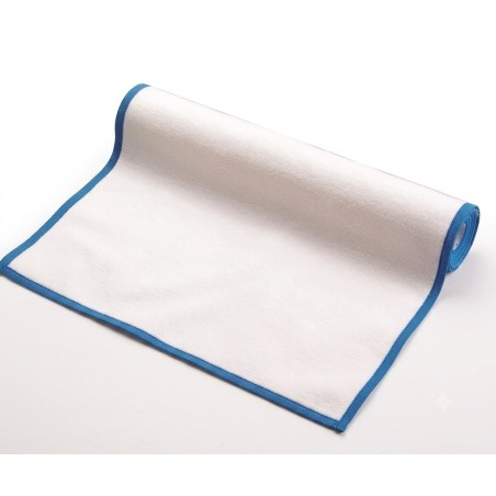 Paño roll drap 40x64  blanco cenefa azul