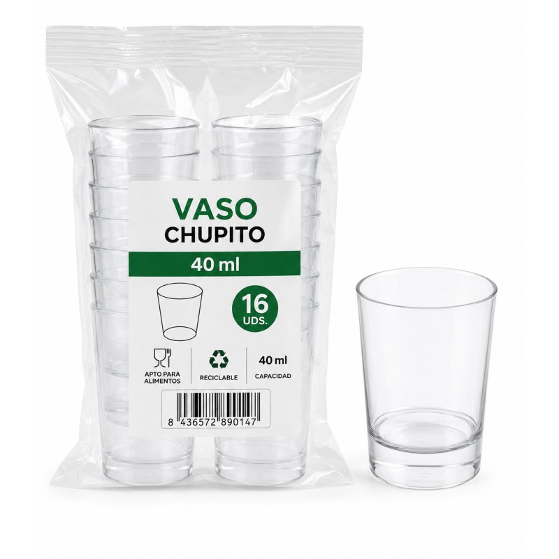 Vaso chupito 40 Ml, 16 Ud.