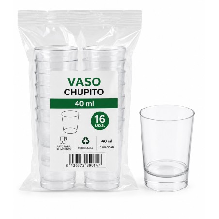 Vaso chupito 40 Ml, 16 Ud.