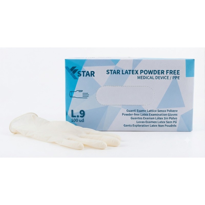 Guantes Látex sin polvo talla L (100 ud)
