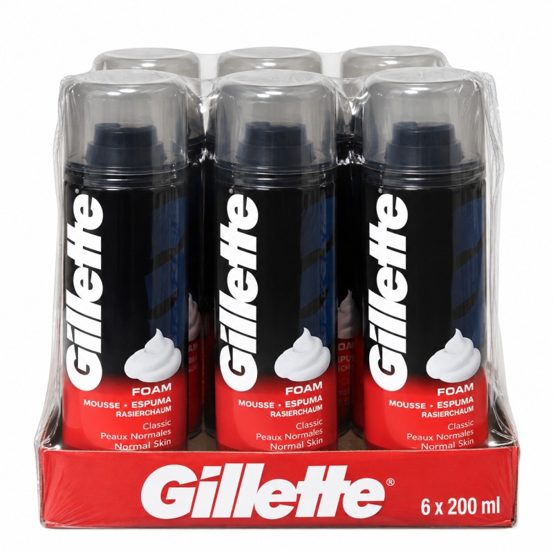 Pack espuma de Afeitar Gillette Foam 6udx200ml