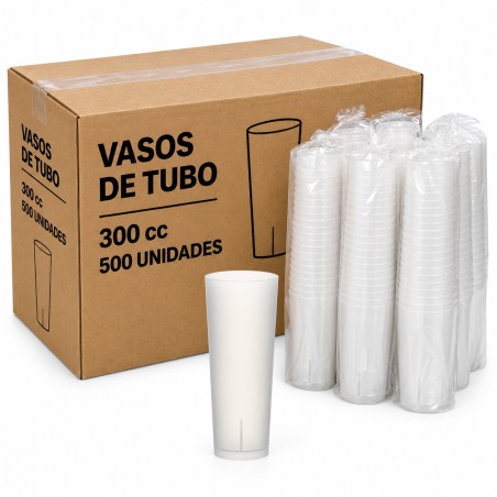 Vasos de tubo 300cc 500ud