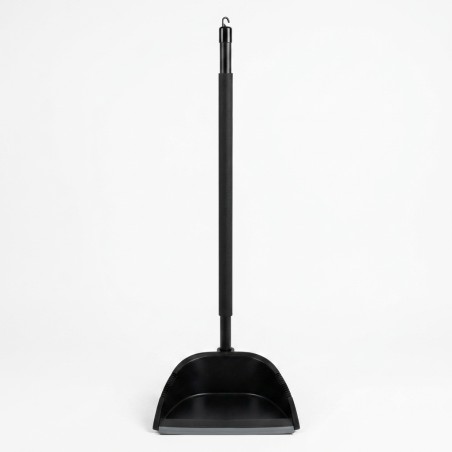 Recogedor Antivuelco Negro Palo Forrado 80Cm