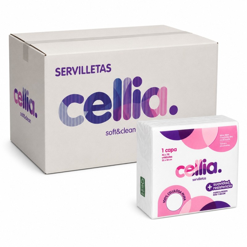 Servilleta Cellia Simple 33x33 1/C 42x70U.