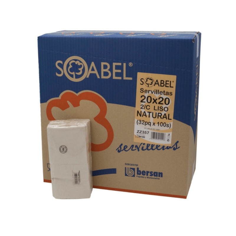 Servilleta 20X20 Natural 3200 Ud 32X100Ud