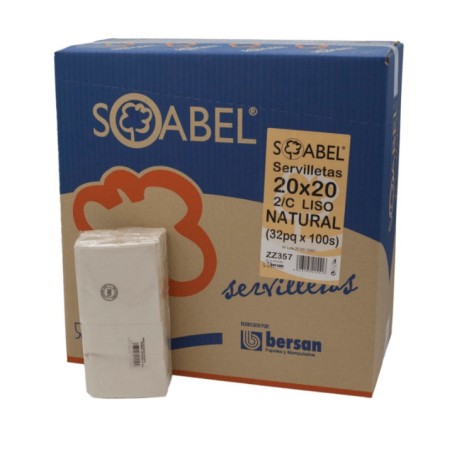 Servilleta 20X20 Natural 3200 Ud 32X100Ud