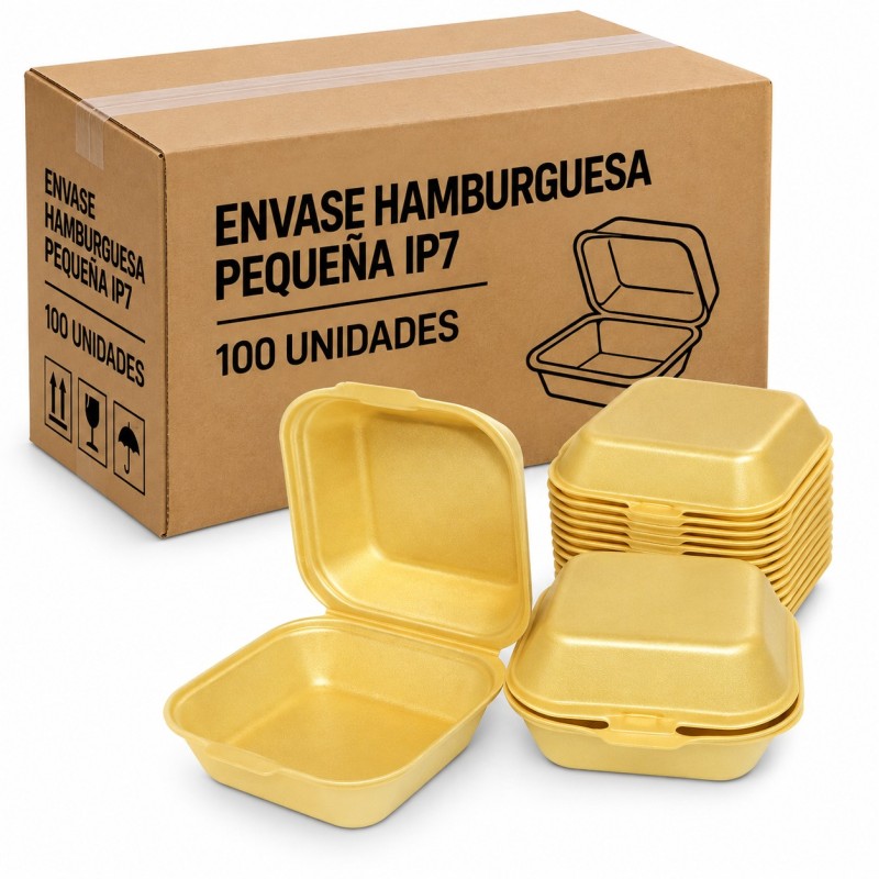 Envase Hamburguesa Pequeña IP7 100 U.