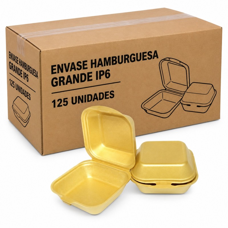Envase Hamburguesa Grande IP6 125 U.