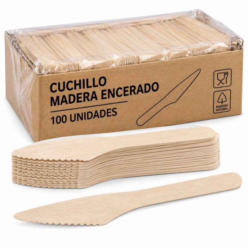 Cuchillo Madera Encerado 165 Cm Caja 100 U.